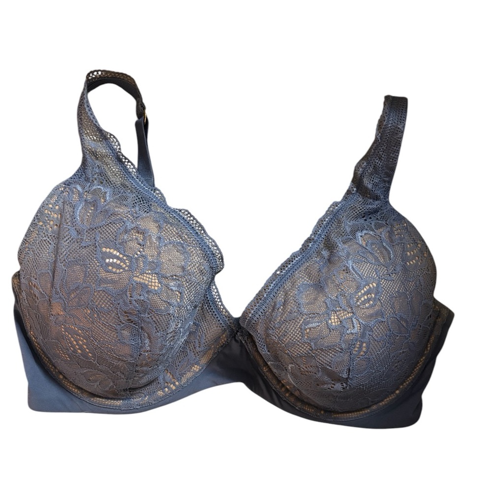 Thirdlove Blue Graphic Lace Plunge Bra 36E